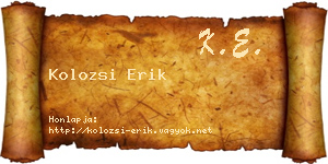Kolozsi Erik névjegykártya