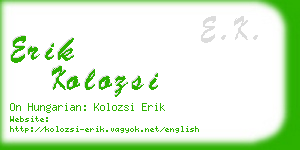 erik kolozsi business card